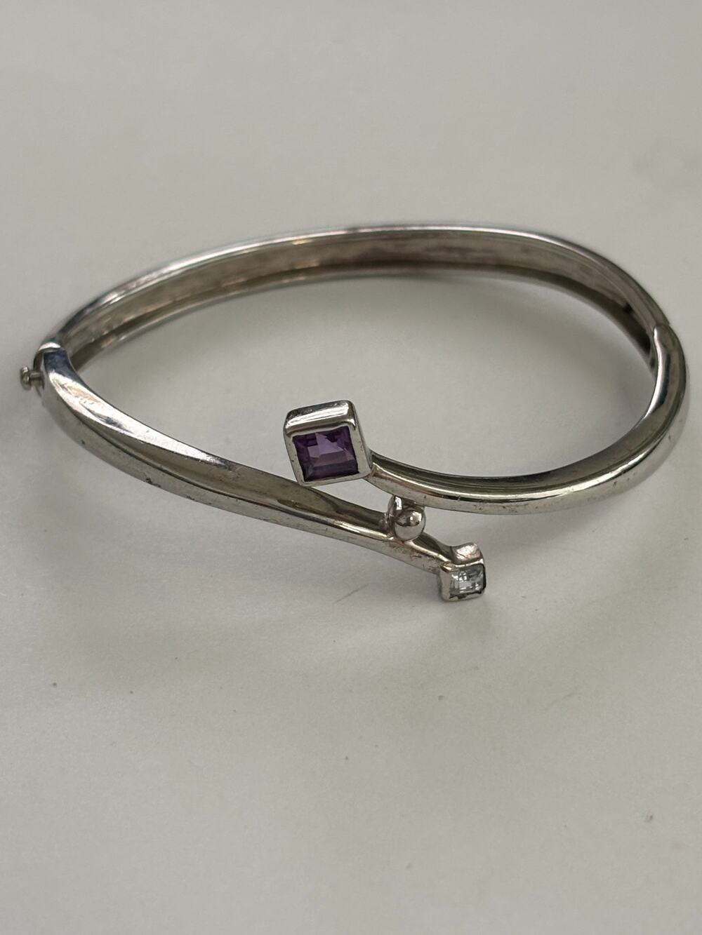 Sterling Silver Bracelet with Amethyst & Topaz
